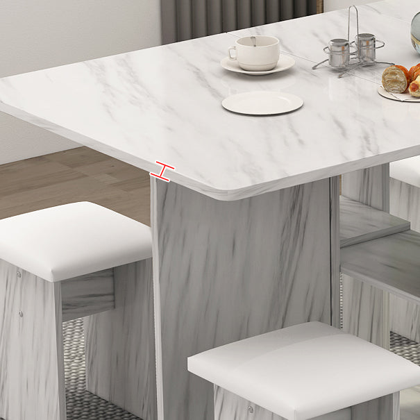Contemporary Faux Marble Multifunction Table Single Rectangle Table (table only) Clearhalo ' dining_table' 'Dining Tables & Seating' 'Dining Tables' 'furn' 'furn_dining_table' 'Furniture' 'furniture_dining_table' 'Kitchen & Dining Furniture' 'kitchen&dining_furn' 'kitchen' 'kitchen_dining_table' 4060978