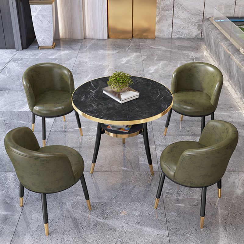 Metal Contemporary Round Dining Table Manufactured Wood Dining Table with Legs Clearhalo ' dining_table' 'Dining Tables & Seating' 'Dining Tables' 'furn' 'furn_dining_table' 'Furniture' 'furniture_dining_table' 'Kitchen & Dining Furniture' 'kitchen&dining_furn' 'kitchen' 'kitchen_dining_table' 4060989