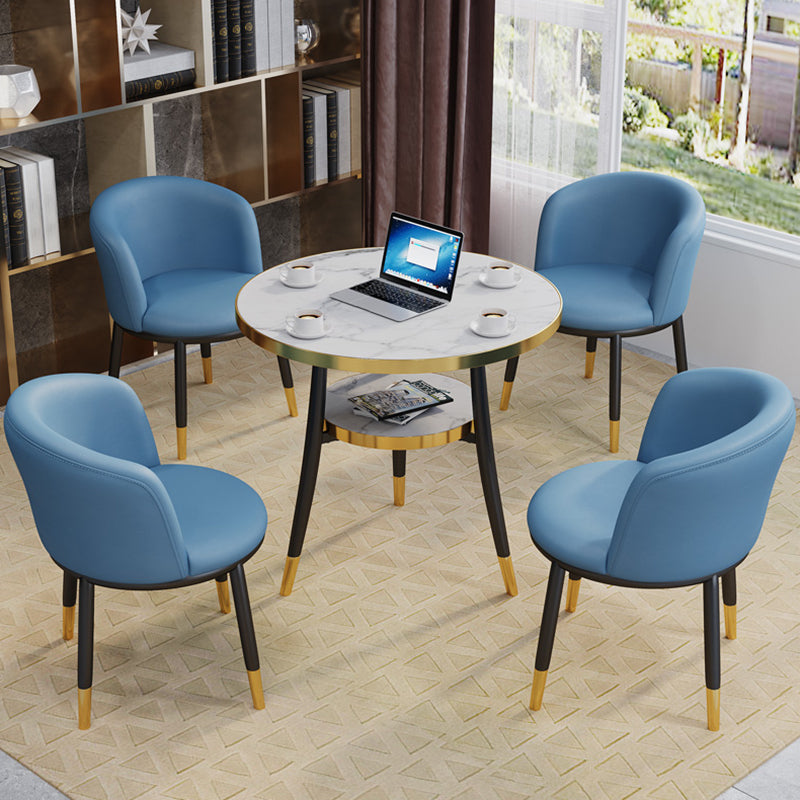 Metal Contemporary Round Dining Table Manufactured Wood Dining Table with Legs Clearhalo ' dining_table' 'Dining Tables & Seating' 'Dining Tables' 'furn' 'furn_dining_table' 'Furniture' 'furniture_dining_table' 'Kitchen & Dining Furniture' 'kitchen&dining_furn' 'kitchen' 'kitchen_dining_table' 4060990