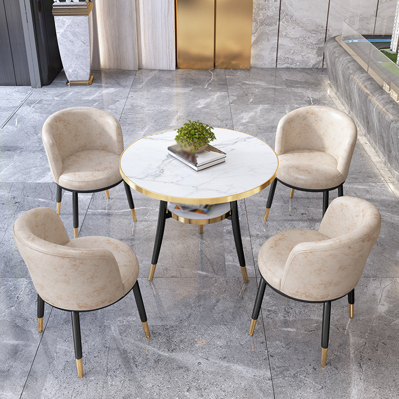 Metal Contemporary Round Dining Table Manufactured Wood Dining Table with Legs Clearhalo ' dining_table' 'Dining Tables & Seating' 'Dining Tables' 'furn' 'furn_dining_table' 'Furniture' 'furniture_dining_table' 'Kitchen & Dining Furniture' 'kitchen&dining_furn' 'kitchen' 'kitchen_dining_table' 4060991