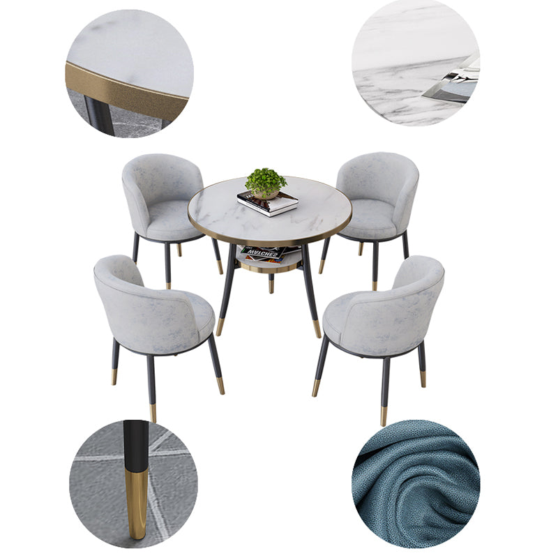 Metal Contemporary Round Dining Table Manufactured Wood Dining Table with Legs Clearhalo ' dining_table' 'Dining Tables & Seating' 'Dining Tables' 'furn' 'furn_dining_table' 'Furniture' 'furniture_dining_table' 'Kitchen & Dining Furniture' 'kitchen&dining_furn' 'kitchen' 'kitchen_dining_table' 4060993