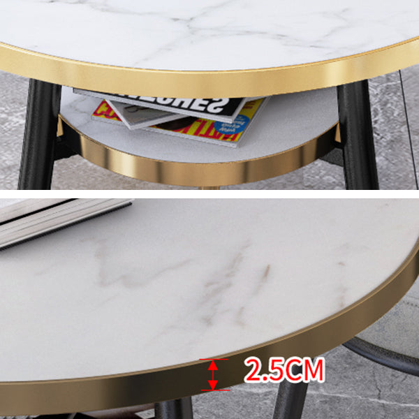 Metal Contemporary Round Dining Table Manufactured Wood Dining Table with Legs Clearhalo ' dining_table' 'Dining Tables & Seating' 'Dining Tables' 'furn' 'furn_dining_table' 'Furniture' 'furniture_dining_table' 'Kitchen & Dining Furniture' 'kitchen&dining_furn' 'kitchen' 'kitchen_dining_table' 4060996