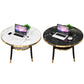 Metal Contemporary Round Dining Table Manufactured Wood Dining Table with Legs Clearhalo ' dining_table' 'Dining Tables & Seating' 'Dining Tables' 'furn' 'furn_dining_table' 'Furniture' 'furniture_dining_table' 'Kitchen & Dining Furniture' 'kitchen&dining_furn' 'kitchen' 'kitchen_dining_table' 4060997