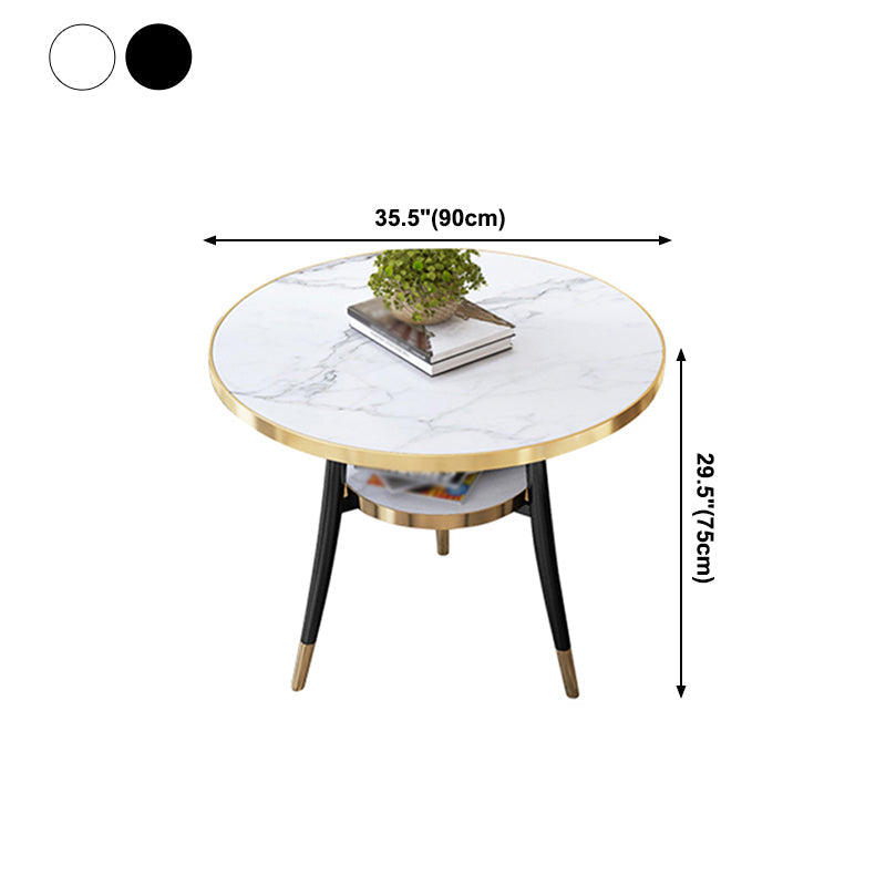 Metal Contemporary Round Dining Table Manufactured Wood Dining Table with Legs Clearhalo ' dining_table' 'Dining Tables & Seating' 'Dining Tables' 'furn' 'furn_dining_table' 'Furniture' 'furniture_dining_table' 'Kitchen & Dining Furniture' 'kitchen&dining_furn' 'kitchen' 'kitchen_dining_table' 4061001