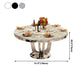 Luxury Style Marble Dining Table Metallic Single Pedestal Round Table for Home Clearhalo ' dining_table' 'Dining Tables & Seating' 'Dining Tables' 'furn' 'furn_dining_table' 'Furniture' 'furniture_dining_table' 'Kitchen & Dining Furniture' 'kitchen&dining_furn' 'kitchen' 'kitchen_dining_table' 4061011