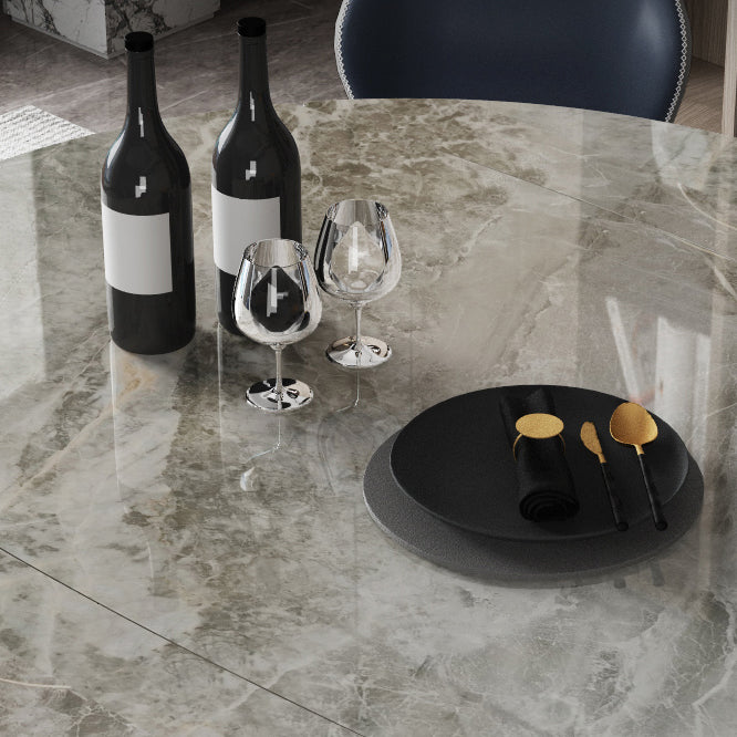 Sintered Stone Top Extendable Round Table for Restaurant Modern Dining Table with Black 4 Legs Clearhalo ' dining_table' 'Dining Tables & Seating' 'Dining Tables' 'furn' 'furn_dining_table' 'Furniture' 'furniture_dining_table' 'Kitchen & Dining Furniture' 'kitchen&dining_furn' 'kitchen' 'kitchen_dining_table' 4061016