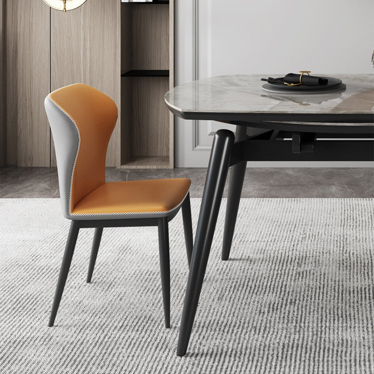 Sintered Stone Top Extendable Round Table for Restaurant Modern Dining Table with Black 4 Legs Clearhalo ' dining_table' 'Dining Tables & Seating' 'Dining Tables' 'furn' 'furn_dining_table' 'Furniture' 'furniture_dining_table' 'Kitchen & Dining Furniture' 'kitchen&dining_furn' 'kitchen' 'kitchen_dining_table' 4061022