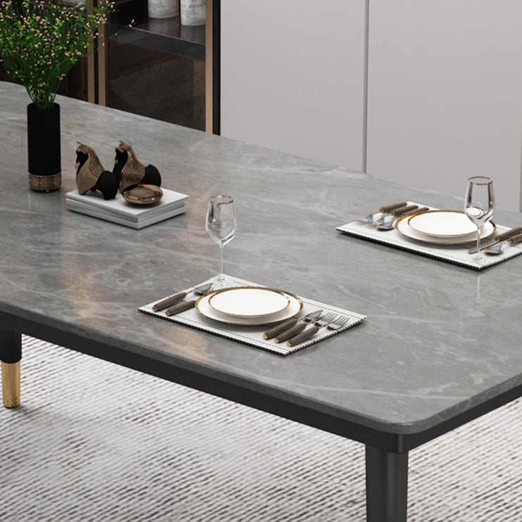 Modern Sintered Stone Top Table Rectangle Kitchen Dining Table with 4 Legs Base Clearhalo ' dining_table' 'Dining Tables & Seating' 'Dining Tables' 'furn' 'furn_dining_table' 'Furniture' 'furniture_dining_table' 'Kitchen & Dining Furniture' 'kitchen&dining_furn' 'kitchen' 'kitchen_dining_table' 4061037
