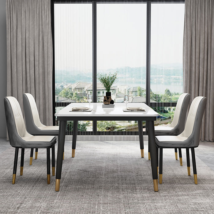 Modern Sintered Stone Top Table Rectangle Kitchen Dining Table with 4 Legs Base Clearhalo ' dining_table' 'Dining Tables & Seating' 'Dining Tables' 'furn' 'furn_dining_table' 'Furniture' 'furniture_dining_table' 'Kitchen & Dining Furniture' 'kitchen&dining_furn' 'kitchen' 'kitchen_dining_table' 4061040