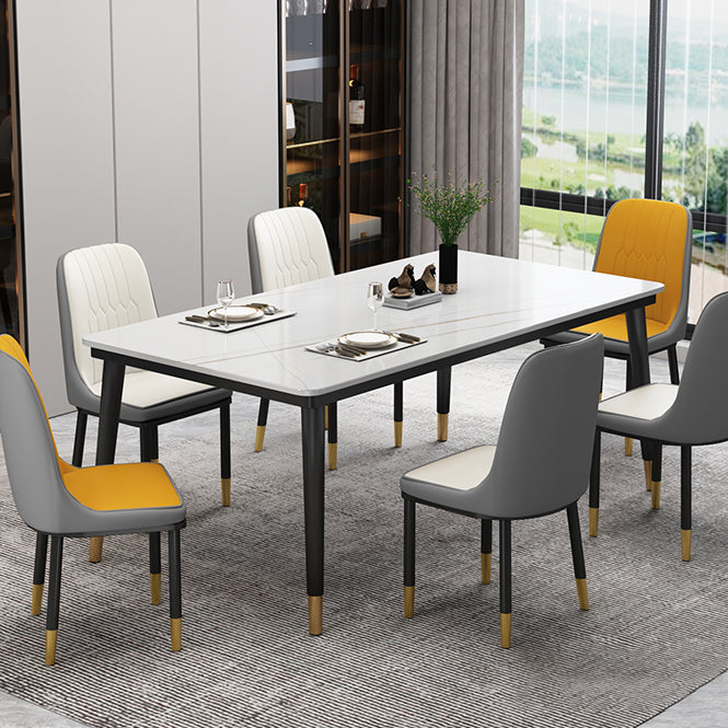 Modern Sintered Stone Top Table Rectangle Kitchen Dining Table with 4 Legs Base Clearhalo ' dining_table' 'Dining Tables & Seating' 'Dining Tables' 'furn' 'furn_dining_table' 'Furniture' 'furniture_dining_table' 'Kitchen & Dining Furniture' 'kitchen&dining_furn' 'kitchen' 'kitchen_dining_table' 4061041