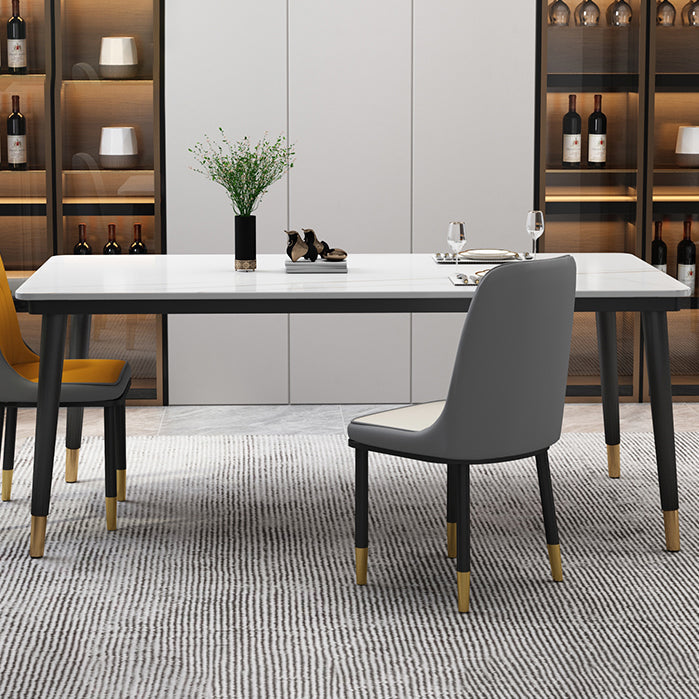 Modern Sintered Stone Top Table Rectangle Kitchen Dining Table with 4 Legs Base Clearhalo ' dining_table' 'Dining Tables & Seating' 'Dining Tables' 'furn' 'furn_dining_table' 'Furniture' 'furniture_dining_table' 'Kitchen & Dining Furniture' 'kitchen&dining_furn' 'kitchen' 'kitchen_dining_table' 4061042