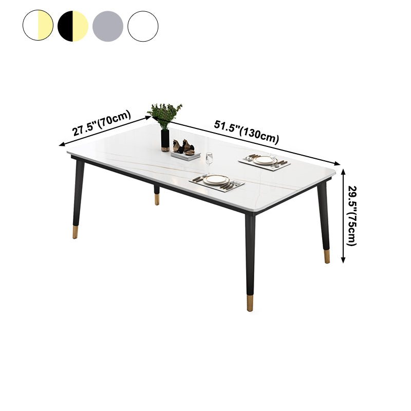 Modern Sintered Stone Top Table Rectangle Kitchen Dining Table with 4 Legs Base Clearhalo ' dining_table' 'Dining Tables & Seating' 'Dining Tables' 'furn' 'furn_dining_table' 'Furniture' 'furniture_dining_table' 'Kitchen & Dining Furniture' 'kitchen&dining_furn' 'kitchen' 'kitchen_dining_table' 4061047