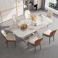Glam Standard Sintered Stone Table Rectangle White Dining Table with Pedestal Base Clearhalo ' dining_table' 'Dining Tables & Seating' 'Dining Tables' 'furn' 'furn_dining_table' 'Furniture' 'furniture_dining_table' 'Kitchen & Dining Furniture' 'kitchen&dining_furn' 'kitchen' 'kitchen_dining_table' 4061050