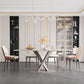 Glam Standard Sintered Stone Table Rectangle White Dining Table with Pedestal Base Clearhalo ' dining_table' 'Dining Tables & Seating' 'Dining Tables' 'furn' 'furn_dining_table' 'Furniture' 'furniture_dining_table' 'Kitchen & Dining Furniture' 'kitchen&dining_furn' 'kitchen' 'kitchen_dining_table' 4061052