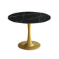 31.5-inch Metal Traditional Luxury Dining Table Round Indoor Table with Tulip Black Gold Without Chairs Clearhalo ' dining_table' 'Dining Tables & Seating' 'Dining Tables' 'furn' 'furn_dining_table' 'Furniture' 'furniture_dining_table' 'Kitchen & Dining Furniture' 'kitchen&dining_furn' 'kitchen' 'kitchen_dining_table' 4061114