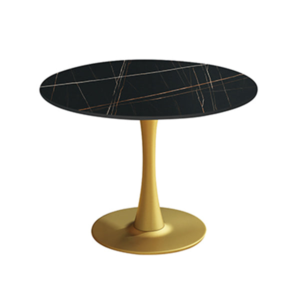 31.5-inch Metal Traditional Luxury Dining Table Round Indoor Table with Tulip Black Gold Without Chairs Clearhalo ' dining_table' 'Dining Tables & Seating' 'Dining Tables' 'furn' 'furn_dining_table' 'Furniture' 'furniture_dining_table' 'Kitchen & Dining Furniture' 'kitchen&dining_furn' 'kitchen' 'kitchen_dining_table' 4061114