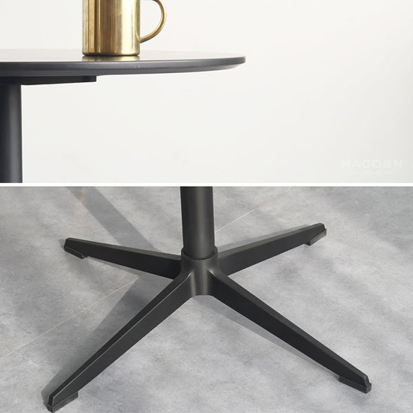 Metal Traditional Luxury Round Dining Table Manufactured Wood Indoor Table for Kitchen Clearhalo ' dining_table' 'Dining Tables & Seating' 'Dining Tables' 'furn' 'furn_dining_table' 'Furniture' 'furniture_dining_table' 'Kitchen & Dining Furniture' 'kitchen&dining_furn' 'kitchen' 'kitchen_dining_table' 4061135