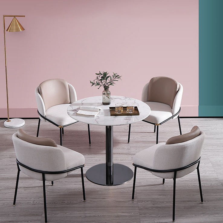 Metal Traditional Luxury Round Dining Table Marble Indoor Table Top with Pedestal Base Clearhalo ' dining_table' 'Dining Tables & Seating' 'Dining Tables' 'furn' 'furn_dining_table' 'Furniture' 'furniture_dining_table' 'Kitchen & Dining Furniture' 'kitchen&dining_furn' 'kitchen' 'kitchen_dining_table' 4061159