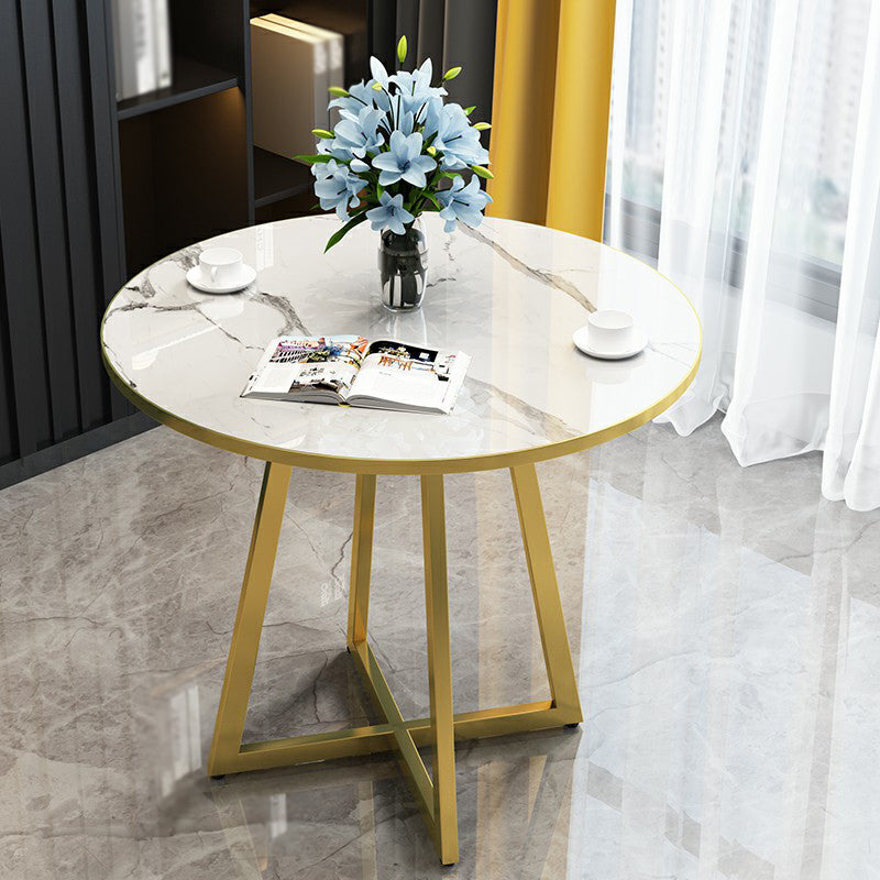 Metal Traditional Luxury Round Indoor Table Manufactured Wood Table with Sled Base Clearhalo ' dining_table' 'Dining Tables & Seating' 'Dining Tables' 'furn' 'furn_dining_table' 'Furniture' 'furniture_dining_table' 'Kitchen & Dining Furniture' 'kitchen&dining_furn' 'kitchen' 'kitchen_dining_table' 4061164