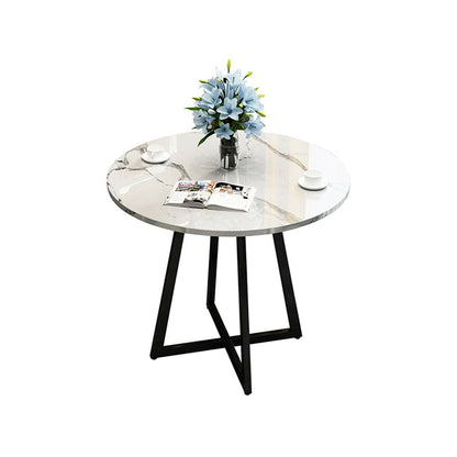 Metal Traditional Luxury Round Indoor Table Manufactured Wood Table with Sled Base Black Without Chairs Clearhalo ' dining_table' 'Dining Tables & Seating' 'Dining Tables' 'furn' 'furn_dining_table' 'Furniture' 'furniture_dining_table' 'Kitchen & Dining Furniture' 'kitchen&dining_furn' 'kitchen' 'kitchen_dining_table' 4061165