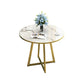 Metal Traditional Luxury Round Indoor Table Manufactured Wood Table with Sled Base Gold Without Chairs Clearhalo ' dining_table' 'Dining Tables & Seating' 'Dining Tables' 'furn' 'furn_dining_table' 'Furniture' 'furniture_dining_table' 'Kitchen & Dining Furniture' 'kitchen&dining_furn' 'kitchen' 'kitchen_dining_table' 4061169