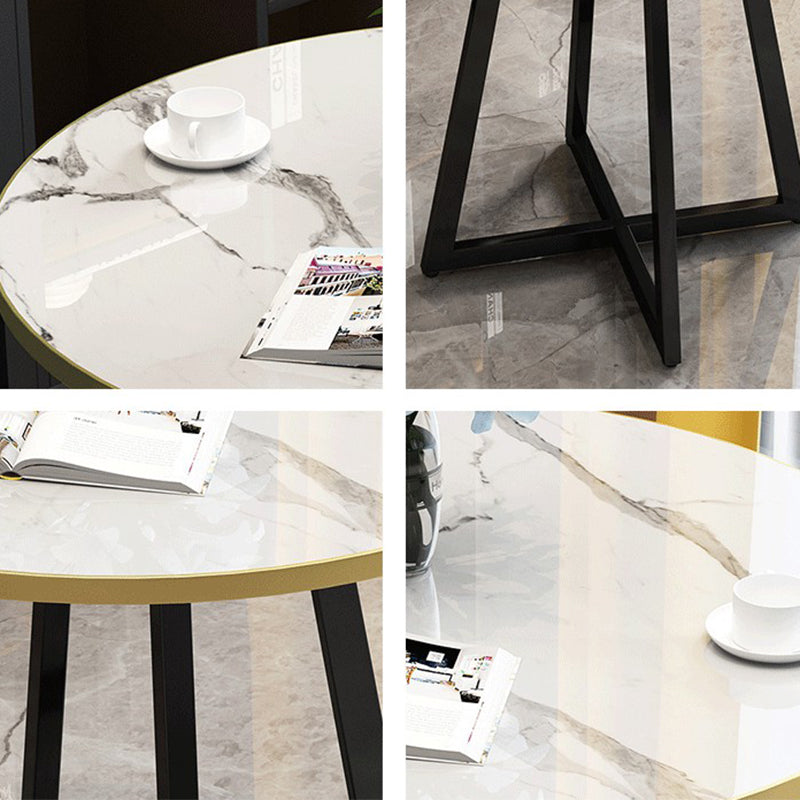 Metal Traditional Luxury Round Indoor Table Manufactured Wood Table with Sled Base Clearhalo ' dining_table' 'Dining Tables & Seating' 'Dining Tables' 'furn' 'furn_dining_table' 'Furniture' 'furniture_dining_table' 'Kitchen & Dining Furniture' 'kitchen&dining_furn' 'kitchen' 'kitchen_dining_table' 4061170