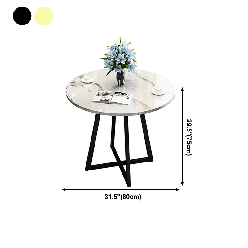 Metal Traditional Luxury Round Indoor Table Manufactured Wood Table with Sled Base Clearhalo ' dining_table' 'Dining Tables & Seating' 'Dining Tables' 'furn' 'furn_dining_table' 'Furniture' 'furniture_dining_table' 'Kitchen & Dining Furniture' 'kitchen&dining_furn' 'kitchen' 'kitchen_dining_table' 4061175