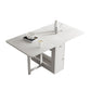Foldable Artificial Wood Table in White Medieval Modern Rectangle Table with Trestle Base Clearhalo ' dining_table' 'Dining Tables & Seating' 'Dining Tables' 'furn' 'furn_dining_table' 'Furniture' 'furniture_dining_table' 'Kitchen & Dining Furniture' 'kitchen&dining_furn' 'kitchen' 'kitchen_dining_table' 4061180