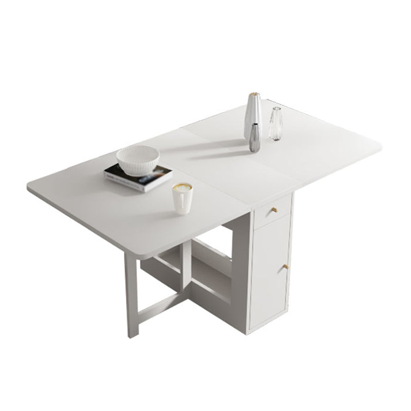 Foldable Artificial Wood Table in White Medieval Modern Rectangle Table with Trestle Base Clearhalo ' dining_table' 'Dining Tables & Seating' 'Dining Tables' 'furn' 'furn_dining_table' 'Furniture' 'furniture_dining_table' 'Kitchen & Dining Furniture' 'kitchen&dining_furn' 'kitchen' 'kitchen_dining_table' 4061180