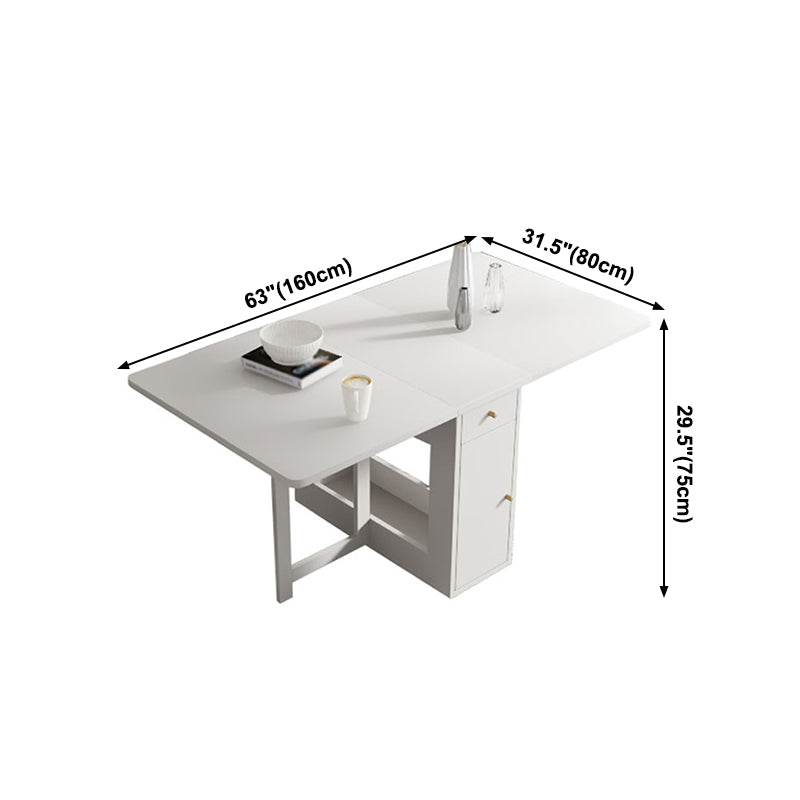 Foldable Artificial Wood Table in White Medieval Modern Rectangle Table with Trestle Base Clearhalo ' dining_table' 'Dining Tables & Seating' 'Dining Tables' 'furn' 'furn_dining_table' 'Furniture' 'furniture_dining_table' 'Kitchen & Dining Furniture' 'kitchen&dining_furn' 'kitchen' 'kitchen_dining_table' 4061186