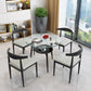 Modern Glass Dining Table 31.5" Round Dining Table with Black Frame for Home Use Clearhalo ' dining_table' 'Dining Tables & Seating' 'Dining Tables' 'furn' 'furn_dining_table' 'Furniture' 'furniture_dining_table' 'Kitchen & Dining Furniture' 'kitchen&dining_furn' 'kitchen' 'kitchen_dining_table' 4061187