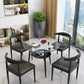 Modern Glass Dining Table 31.5" Round Dining Table with Black Frame for Home Use Clearhalo ' dining_table' 'Dining Tables & Seating' 'Dining Tables' 'furn' 'furn_dining_table' 'Furniture' 'furniture_dining_table' 'Kitchen & Dining Furniture' 'kitchen&dining_furn' 'kitchen' 'kitchen_dining_table' 4061200