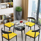 Modern Glass Dining Table 31.5" Round Dining Table with Black Frame for Home Use Clearhalo ' dining_table' 'Dining Tables & Seating' 'Dining Tables' 'furn' 'furn_dining_table' 'Furniture' 'furniture_dining_table' 'Kitchen & Dining Furniture' 'kitchen&dining_furn' 'kitchen' 'kitchen_dining_table' 4061202