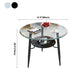 Modern Glass Dining Table 31.5" Round Dining Table with Black Frame for Home Use Clearhalo ' dining_table' 'Dining Tables & Seating' 'Dining Tables' 'furn' 'furn_dining_table' 'Furniture' 'furniture_dining_table' 'Kitchen & Dining Furniture' 'kitchen&dining_furn' 'kitchen' 'kitchen_dining_table' 4061203