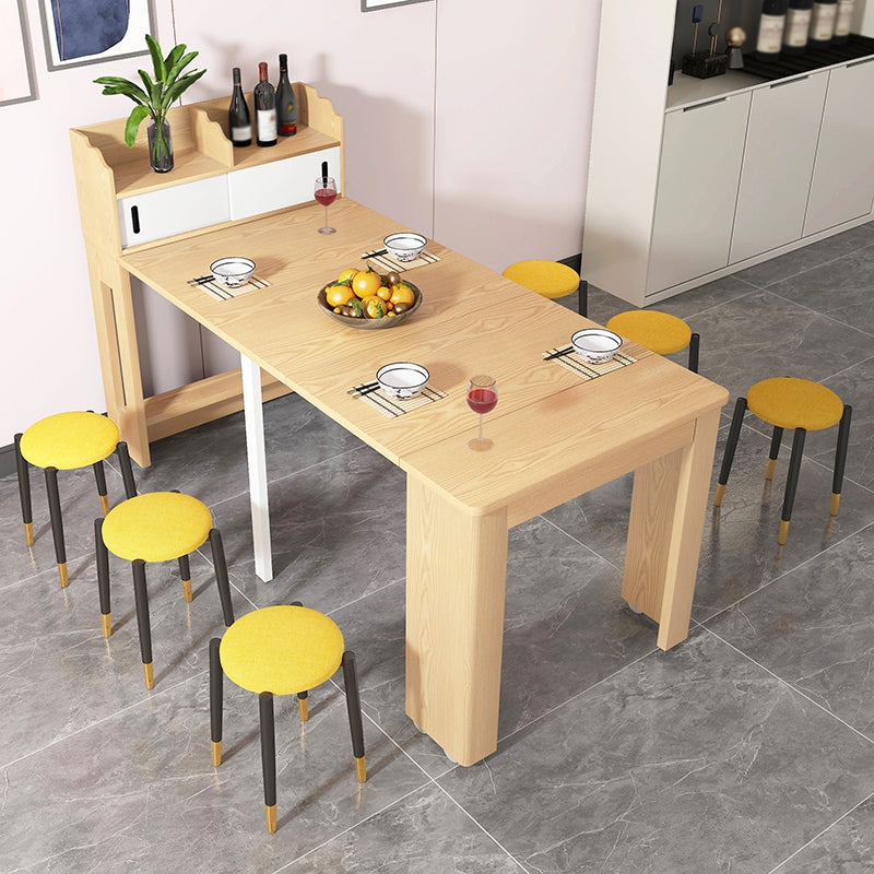 73'' Foldable Poplar Wood Dining Table Extendable Rectangle Table(only table) Clearhalo ' dining_table' 'Dining Tables & Seating' 'Dining Tables' 'furn' 'furn_dining_table' 'Furniture' 'furniture_dining_table' 'Kitchen & Dining Furniture' 'kitchen&dining_furn' 'kitchen' 'kitchen_dining_table' 4061204