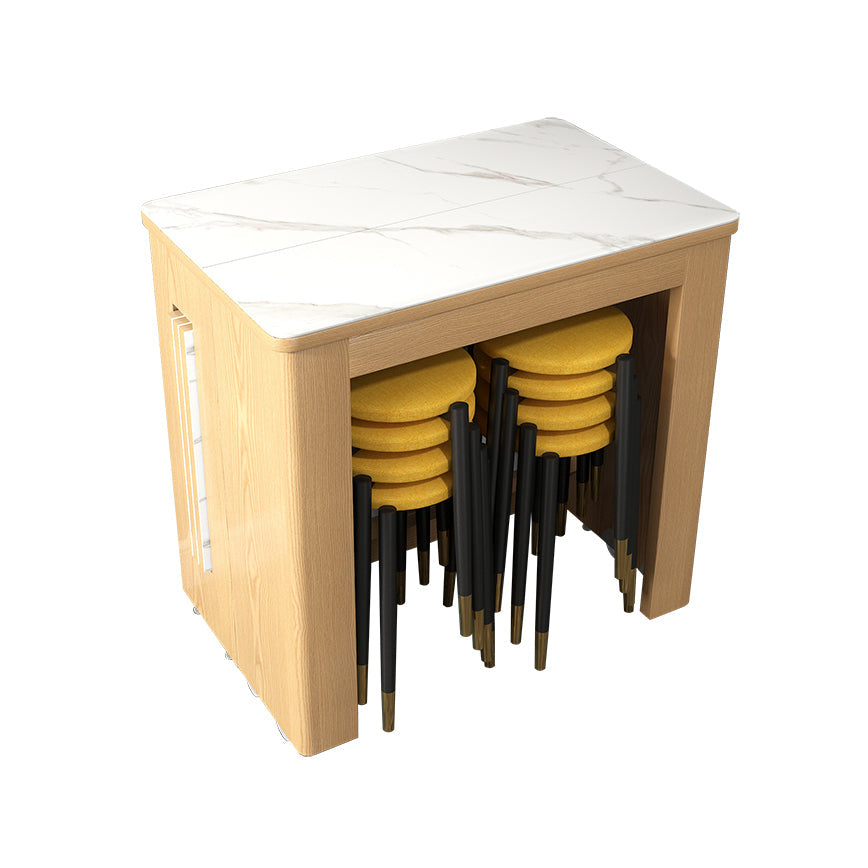 73'' Foldable Poplar Wood Dining Table Extendable Rectangle Table(only table) Stone White Without Chairs Clearhalo ' dining_table' 'Dining Tables & Seating' 'Dining Tables' 'furn' 'furn_dining_table' 'Furniture' 'furniture_dining_table' 'Kitchen & Dining Furniture' 'kitchen&dining_furn' 'kitchen' 'kitchen_dining_table' 4061205