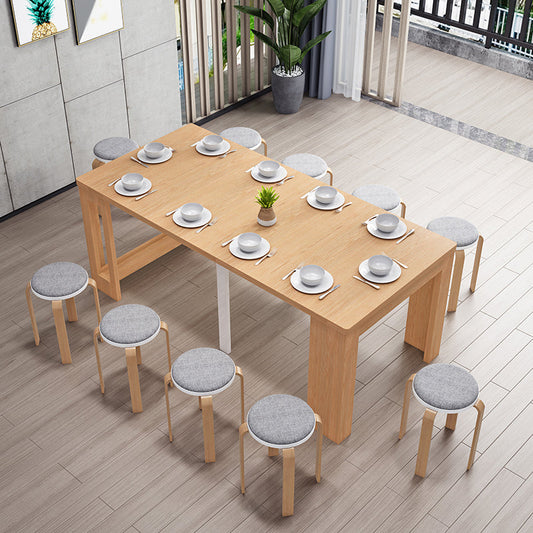 73'' Foldable Poplar Wood Dining Table Extendable Rectangle Table(only table) Clearhalo ' dining_table' 'Dining Tables & Seating' 'Dining Tables' 'furn' 'furn_dining_table' 'Furniture' 'furniture_dining_table' 'Kitchen & Dining Furniture' 'kitchen&dining_furn' 'kitchen' 'kitchen_dining_table' 4061208
