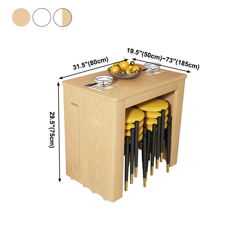 73'' Foldable Poplar Wood Dining Table Extendable Rectangle Table(only table) Clearhalo ' dining_table' 'Dining Tables & Seating' 'Dining Tables' 'furn' 'furn_dining_table' 'Furniture' 'furniture_dining_table' 'Kitchen & Dining Furniture' 'kitchen&dining_furn' 'kitchen' 'kitchen_dining_table' 4061215