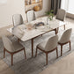 Midcentury Stone Dining Table Rectangle 4 Legs Furniture,43.3"L x 31.5"W x 30.7"H Pandora & Gold Without Chairs Clearhalo ' dining_table' 'Dining Tables & Seating' 'Dining Tables' 'furn' 'furn_dining_table' 'Furniture' 'furniture_dining_table' 'Kitchen & Dining Furniture' 'kitchen&dining_furn' 'kitchen' 'kitchen_dining_table' 4061233