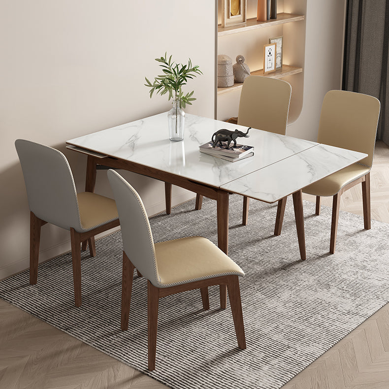 Midcentury Stone Dining Table Rectangle 4 Legs Furniture,43.3"L x 31.5"W x 30.7"H Clearhalo ' dining_table' 'Dining Tables & Seating' 'Dining Tables' 'furn' 'furn_dining_table' 'Furniture' 'furniture_dining_table' 'Kitchen & Dining Furniture' 'kitchen&dining_furn' 'kitchen' 'kitchen_dining_table' 4061234