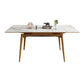Midcentury Stone Dining Table Rectangle 4 Legs Furniture,43.3"L x 31.5"W x 30.7"H Natural Wood White Without Chairs Clearhalo ' dining_table' 'Dining Tables & Seating' 'Dining Tables' 'furn' 'furn_dining_table' 'Furniture' 'furniture_dining_table' 'Kitchen & Dining Furniture' 'kitchen&dining_furn' 'kitchen' 'kitchen_dining_table' 4061236