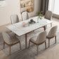 Midcentury Stone Dining Table Rectangle 4 Legs Furniture,43.3"L x 31.5"W x 30.7"H Clearhalo ' dining_table' 'Dining Tables & Seating' 'Dining Tables' 'furn' 'furn_dining_table' 'Furniture' 'furniture_dining_table' 'Kitchen & Dining Furniture' 'kitchen&dining_furn' 'kitchen' 'kitchen_dining_table' 4061241