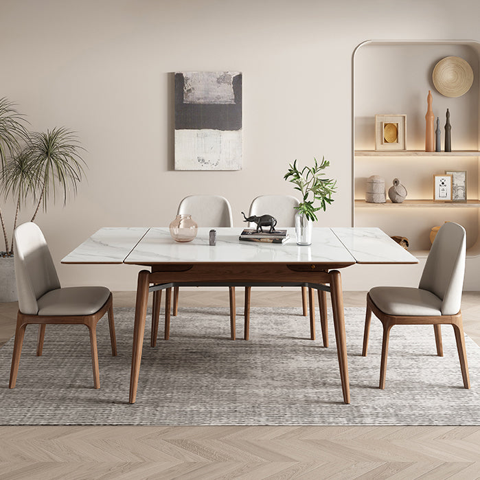 Midcentury Stone Dining Table Rectangle 4 Legs Furniture,43.3"L x 31.5"W x 30.7"H Clearhalo ' dining_table' 'Dining Tables & Seating' 'Dining Tables' 'furn' 'furn_dining_table' 'Furniture' 'furniture_dining_table' 'Kitchen & Dining Furniture' 'kitchen&dining_furn' 'kitchen' 'kitchen_dining_table' 4061243