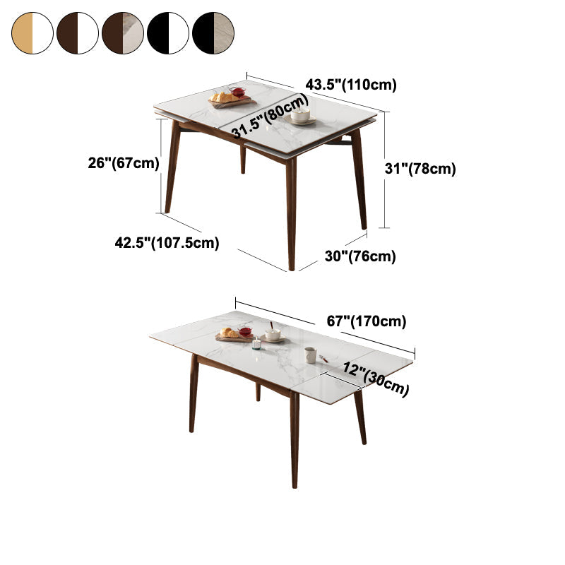 Midcentury Stone Dining Table Rectangle 4 Legs Furniture,43.3"L x 31.5"W x 30.7"H Clearhalo ' dining_table' 'Dining Tables & Seating' 'Dining Tables' 'furn' 'furn_dining_table' 'Furniture' 'furniture_dining_table' 'Kitchen & Dining Furniture' 'kitchen&dining_furn' 'kitchen' 'kitchen_dining_table' 4061245