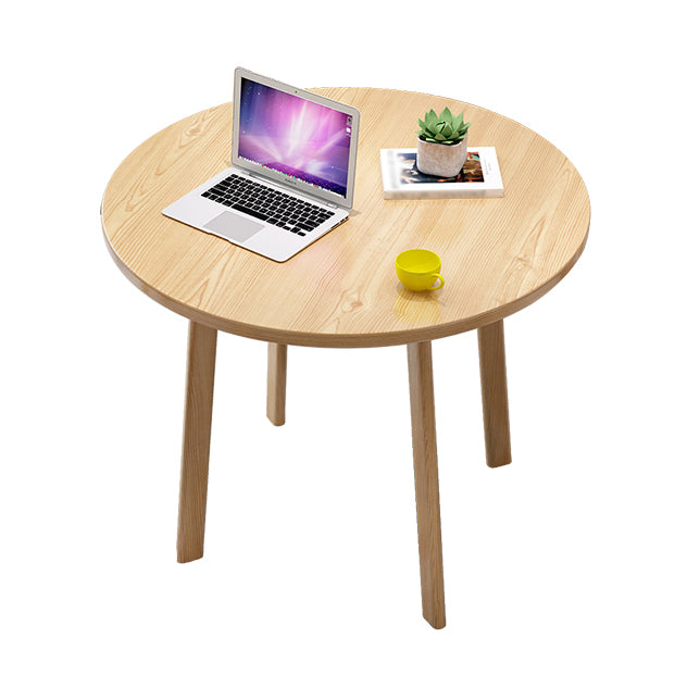 Minimalist Round Shape MDF Table Standard Dining Table for Kitchen Four Leg Natural Without Chairs Clearhalo ' dining_table' 'Dining Tables & Seating' 'Dining Tables' 'furn' 'furn_dining_table' 'Furniture' 'furniture_dining_table' 'Kitchen & Dining Furniture' 'kitchen&dining_furn' 'kitchen' 'kitchen_dining_table' 4061253