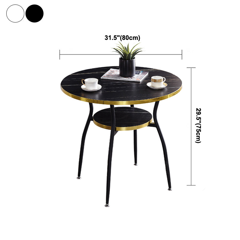31.5-inch Metal Contemporary Round Dining Table Wood Top Table with Black Legs Clearhalo ' dining_table' 'Dining Tables & Seating' 'Dining Tables' 'furn' 'furn_dining_table' 'Furniture' 'furniture_dining_table' 'Kitchen & Dining Furniture' 'kitchen&dining_furn' 'kitchen' 'kitchen_dining_table' 4061292