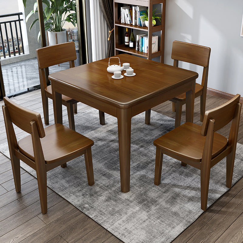 Simple Solid Wood Standard Dining Table Square Shape Kitchen Dining Table with 4 Legs Base Clearhalo ' dining_table' 'Dining Tables & Seating' 'Dining Tables' 'furn' 'furn_dining_table' 'Furniture' 'furniture_dining_table' 'Kitchen & Dining Furniture' 'kitchen&dining_furn' 'kitchen' 'kitchen_dining_table' 4061293