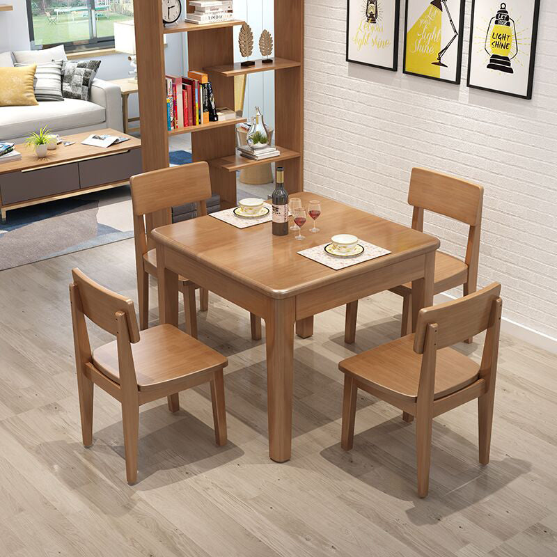 Simple Solid Wood Standard Dining Table Square Shape Kitchen Dining Table with 4 Legs Base Brown Without Chairs Clearhalo ' dining_table' 'Dining Tables & Seating' 'Dining Tables' 'furn' 'furn_dining_table' 'Furniture' 'furniture_dining_table' 'Kitchen & Dining Furniture' 'kitchen&dining_furn' 'kitchen' 'kitchen_dining_table' 4061294