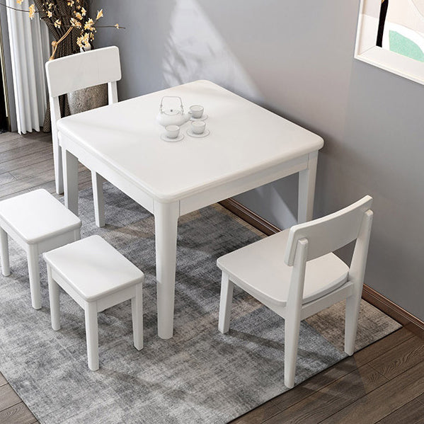 Simple Solid Wood Standard Dining Table Square Shape Kitchen Dining Table with 4 Legs Base White Without Chairs Clearhalo ' dining_table' 'Dining Tables & Seating' 'Dining Tables' 'furn' 'furn_dining_table' 'Furniture' 'furniture_dining_table' 'Kitchen & Dining Furniture' 'kitchen&dining_furn' 'kitchen' 'kitchen_dining_table' 4061296