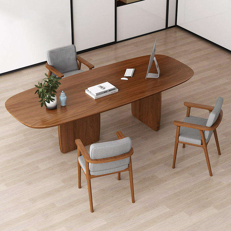 Oval Pine Solid Wood Table Simplicity Dining Room Collection with Double Pedestal Clearhalo ' dining_table' 'Dining Tables & Seating' 'Dining Tables' 'furn' 'furn_dining_table' 'Furniture' 'furniture_dining_table' 'Kitchen & Dining Furniture' 'kitchen&dining_furn' 'kitchen' 'kitchen_dining_table' 4061314